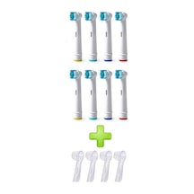 Oral-B ile Uyumlu Şarjlı ve Pilli Diş Fırçası Yedek Başlığı 8 Adet + Koruma Kapağı 4 Adet