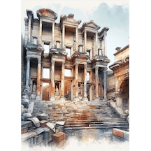 Efes Celsus Kütüphanesi Model Mdf Tablo 35cm X50cm