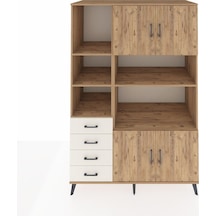 Kronos Dolap 8 Raflı 4 Çekmeceli 4 Kapaklı 132x59x195 Çam-çam... Çam