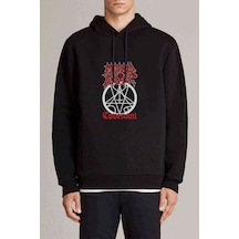 Morbid Angel Baskılı Siyah Erkek Örme Kapşonlu Sweatshirt (530980050)