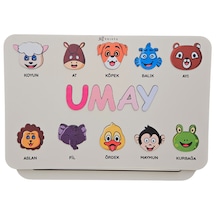 İsimli Ahşap Montessori Oyuncak Puzzle, Yenidoğan Bebek - Doğum Günü - Baby Shower Hediyesi Set 3