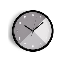 Soyut - Geometrik Temalı Modern Duvar Saati - 30cm - Önü Camlı Siyah Kasa - Sessiz Mekanizma-jh0045 Siyah