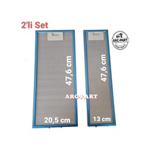 Vestel Uyumlu Bergama Aspiratör Alüminyum Filtre 195389929923 - 2'li Set - 20,5x47,6 Cm / 13x47,6 Cm