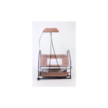 Eniyisiannesi Fileli Silinebilir Portatif Sallanır Anne Yanı Beşik Sepet Beşik Hamak Beşik Gri Kahverengi