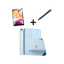 Apple Uyumlu iPad Air 5 ve Air 4 10.9 Kılıf SET PU Deri Smart Tablet Kilifi Ekran Koruyucu + Kalem