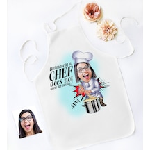 Personalized Chef Cartoon White Kitchen Apron - 1 Bej
