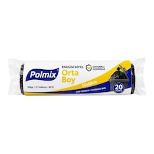 Polmix 160 Gr Endüstriyel Orta Boy Çöp Poşeti 55x60 Cm Rulo Siyah Tarı