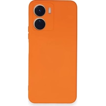 Newface Vivo Y16 Kılıf Nano İçi Kadife Silikon - Turuncu