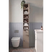 Yurudesign Riva 25x25cm Ekstra Dar Alan Banyo Dolabı Çok Amaçlı Dolap 2 Kapaklı Çekmeceli Raflı Kumsal Rv1-co