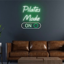 Pilates Mode On Yazılı Neon Tabela Yeşil