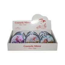 Cosmetic Mirror Flamingo Temalı Taşsız Cep Makyaj El Aynası
