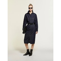 Sisley Pamuk Ve Liyosel Karışımlı Çıtçıtlı Denim Gömlek Kadın Açık Mavi Gömlek - 325a547zlq09d
