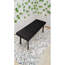 Özcan Metal Metal Tasarım Ayaklı Metal Kasalı Bench Mutfak Salon Antre Yatak Odası Puf Bank Siyah