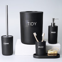 Grooved Banyo Seti   Siyah