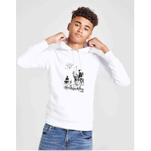 Tshirthane Picasso Don Quixote Spain Baskılı Unisex Çocuk Kapüşonlu Sweat Beyaz