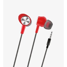 Linktech Spor Silikonlu Kablolu Kulaklık , Linktech H315 Kırmızı Mikrofonlu Kablolu Kulak İçi Kulakl Universal