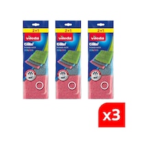 Vileda 3 Paket 3 Lü Power Inox Colors Çelik Bulaşık Sünger