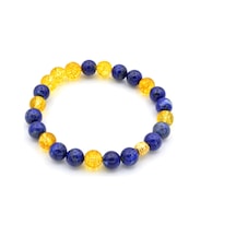 Hakiki Doğal Lapis Lazuli ve Sitrin Taşi Bileklik 002 Sarı