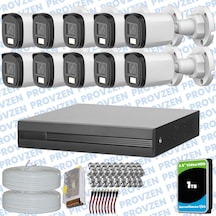 Provzen Dahua 10 Kameralı Full Hd Fullcolor Mikrofonlu Güvenlik Kamerası