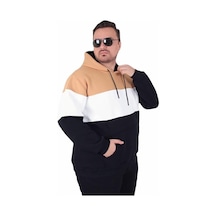 Starbattal Büyük Beden Kapüşonlu 3ip Sweat Mg 25725 Taba Taba