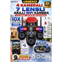 Mpıa Umeko 4 Kameralı 7 Lensli Wifi Kamera 3 Ptz 10x Optik Zoom Ip66 Gece Görüş