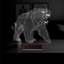Luvivia Ayı Bear Tasarım 3d Lamba - Masa Gece Lambası Şeffaf