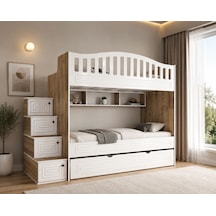 Imperium Yavrulu Tamamen Mdf Membranlı Fonksiyonel Merdivenli Ranza Çb 2 90 x 190 CM