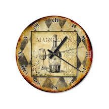 Eski Zeminde Margeaux Şarap Duvar Saati Çok Renkli