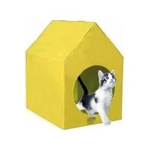 Temel Özel Üretim Plastik Kedi Köpek Evi Sarı Platik Sokak Hayvanları İçin Kedi Evi Katlanır