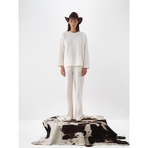 Xint Ekru Pamuk Dokulu Oversize Sweat Pantolon 470456