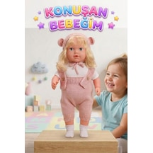 Konuşan Bebeğim 60 Cm Türkçe Konuşan Örgü Tulum Ve Şapkalı Kafası Bacakları Kolları Et Oyuncak Bebek 57162804