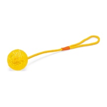 Karlıe - 764 - İpli Plastik Top Köpek Oyuncağı - Aconcept - Sarı 16cm