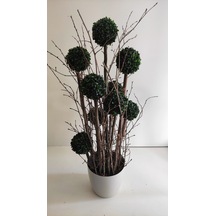 Rüzgar Yapay Çiçekçilik 145 Cm 9 Lu Şimşir Top Yeşil