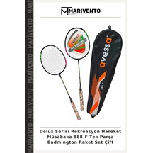Delux Serisi Rekreasyon Hareket Müsabaka 888-f Tek Parça Badmington Raket Set Çift