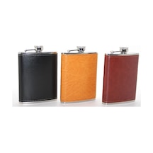 Paslanmaz Çelik Tekli 8 Oz Derili Matara Alk2661 0