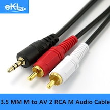 3.5Mm Stereo To 2Rca Kablosu Aux Tos Ses 1.5 Metre Sound Audio