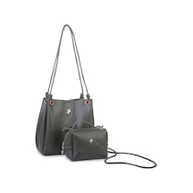 Nas Bag Kadın 2 Li Set Omuz Ve Çapraz Çanta Haki Taba Victoria