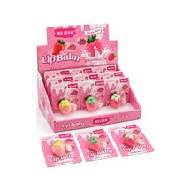 Çilek Figürlü Lip Balm Meyve Tasarımlı Dudak Bakım Balmı 24'li Paket