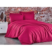 Komfort Home Battal Boy Çizgili Pamuk Saten Nevresim Takımı (436714123) Bordo