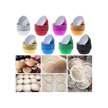 Metalik Folyo Cupcake Kalıbı Muffin Pet Kapsül No:3 150 Adet Karışık Renk Çok Renkli