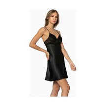 Pierre Cardin Siyah Saten Güpürlü Kaplı Gecelik 600 Siyah