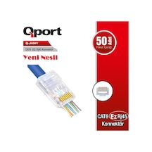 Q-j600y Cat6 50 Lik Paket Ezrj45 Yeni Nesil Konnektör
