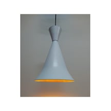 S Retro Beyaz Içi Altınmetal Sarkıt Avize Konik Avize Siyah