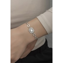 Nereze 925 Ayar Gümüş Hallow Model Baget Tektaş Bileklik
