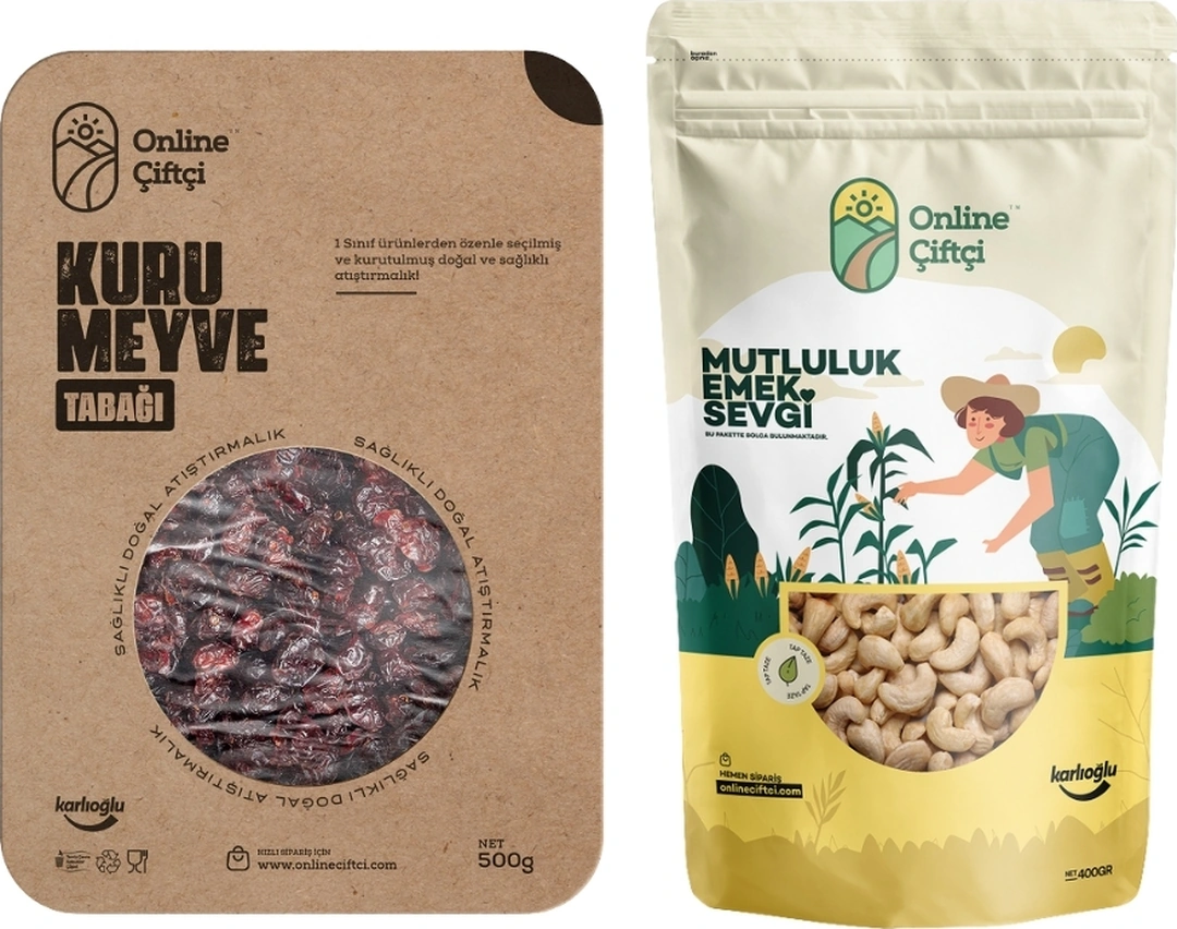 Online Çiftçi Cranberry Yaban Mersini 500 G + Çiğ Kaju 400 G