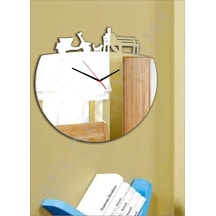 M3 Decorium Nostaljik Hediye Ayna Saat Beyaz