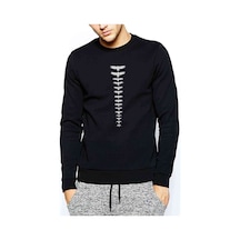Silhouette Birds Of Prey Baskılı Siyah Erkek Örme Sweatshirt (528580006)