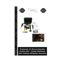 Premium 12 Parça Hayatta Kalma Kiti - Kamp Malzeme Seti Hediye Ekipman Seyahat Çok Renkli