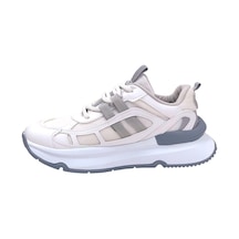 Kadın Osda Beyaz Gri Günlük Spor Ayakkabı Sneaker 4 Cm Sp176 001