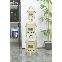 Yıldıray Metal Krem 3 Katlı Patates Soğan Sarımsak Kovası 1040
